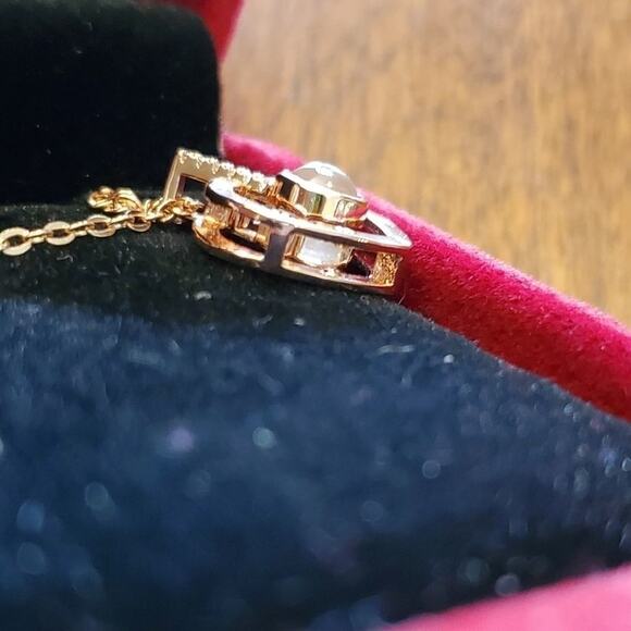 GOLD overlay sterling silver‎ heart necklace - Picture 4 of 6